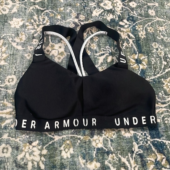 Women's Under Armour Wordmark Strappy Sportlette Bra - Picture 2 of 6